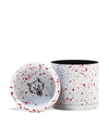 WULF GRINDER 4PT 65MM W/TOP ASHTRAY WHITE RED SPLATTER