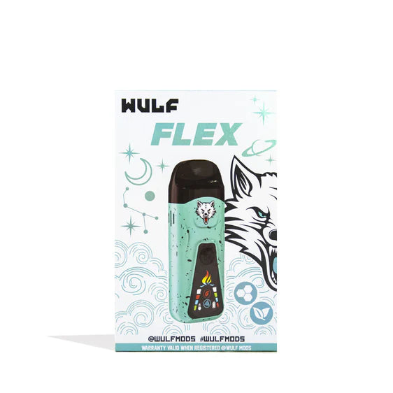 WULF FLEX CONCENTRATE + DRY HERB 2 in 1 VAPORIZER TEAL BLACK SPLATTER