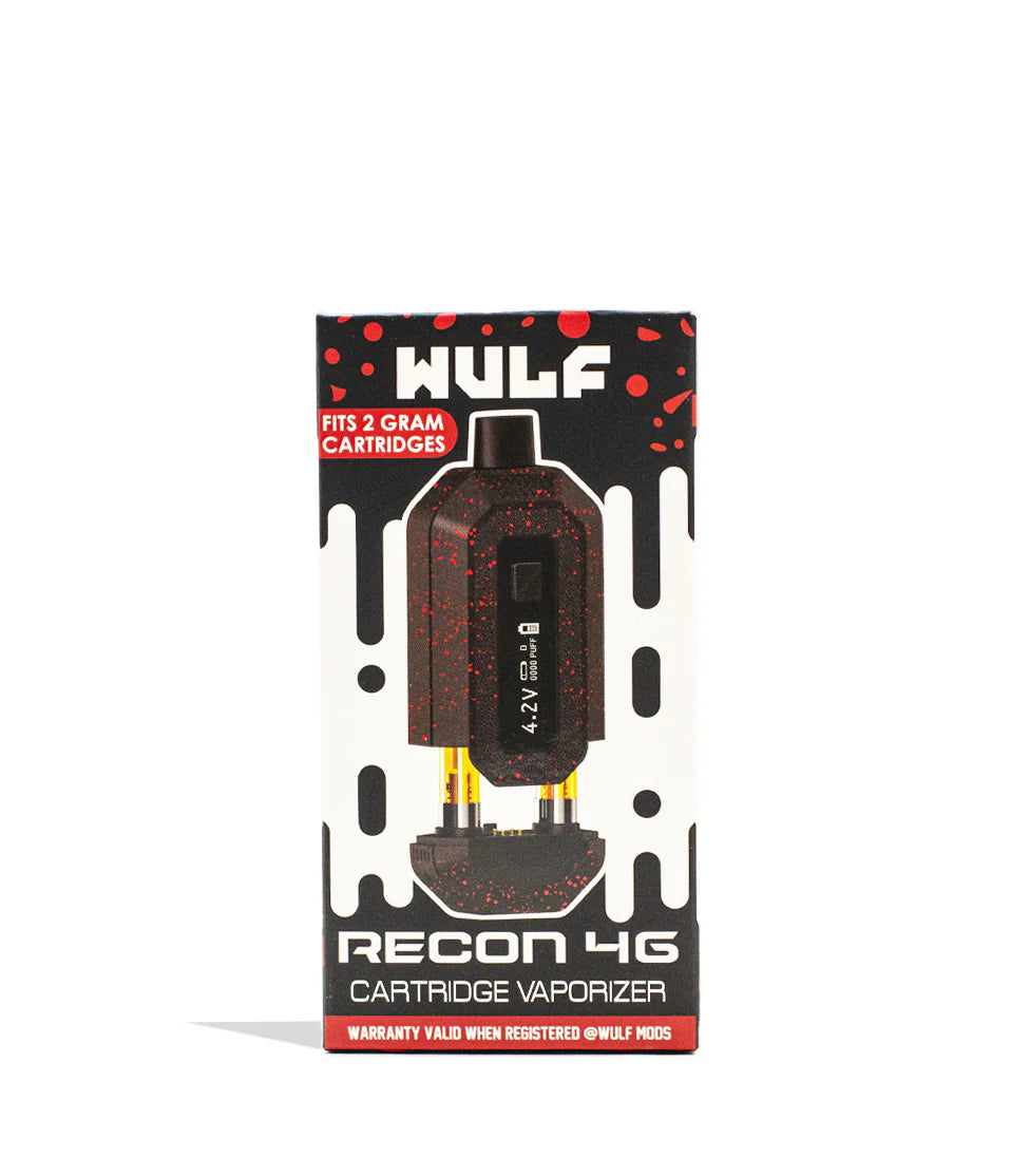 WULF RECON 4G DUAL CARTRIDGE VAPORIZER FITS 2G CARTS BLACK RED SPLATTER