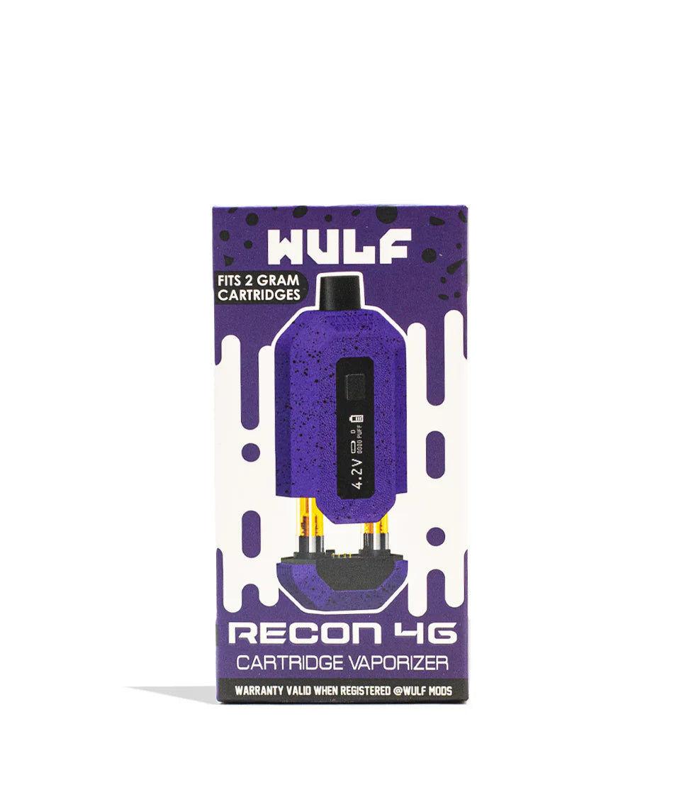 WULF RECON 4G DUAL CARTRIDGE VAPORIZER FITS 2G CARTS PURPLE BLACK SPLATTER