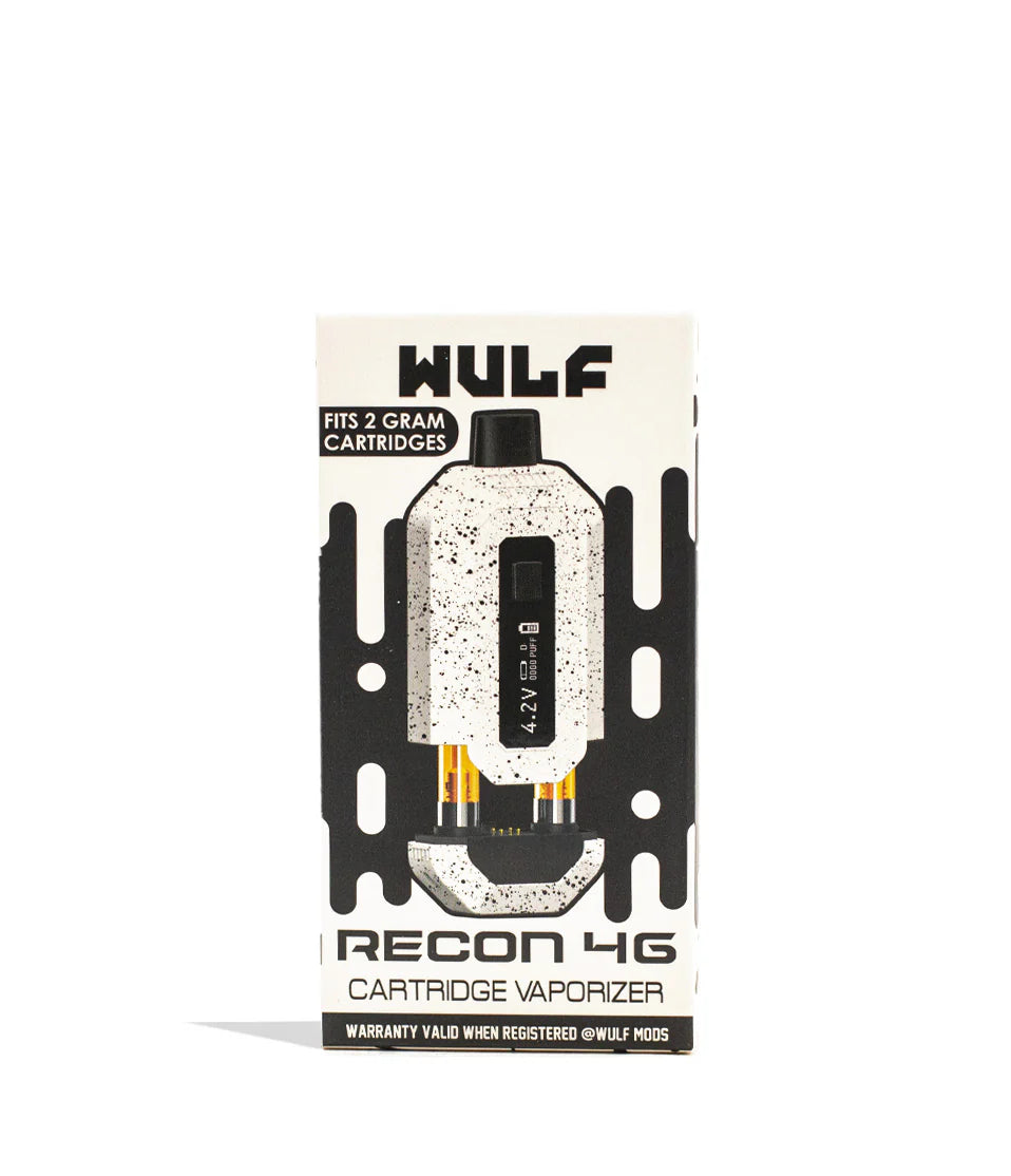 WULF RECON 4G DUAL CARTRIDGE VAPORIZER FITS 2G CARTS WHITE BLACK SPLATTER