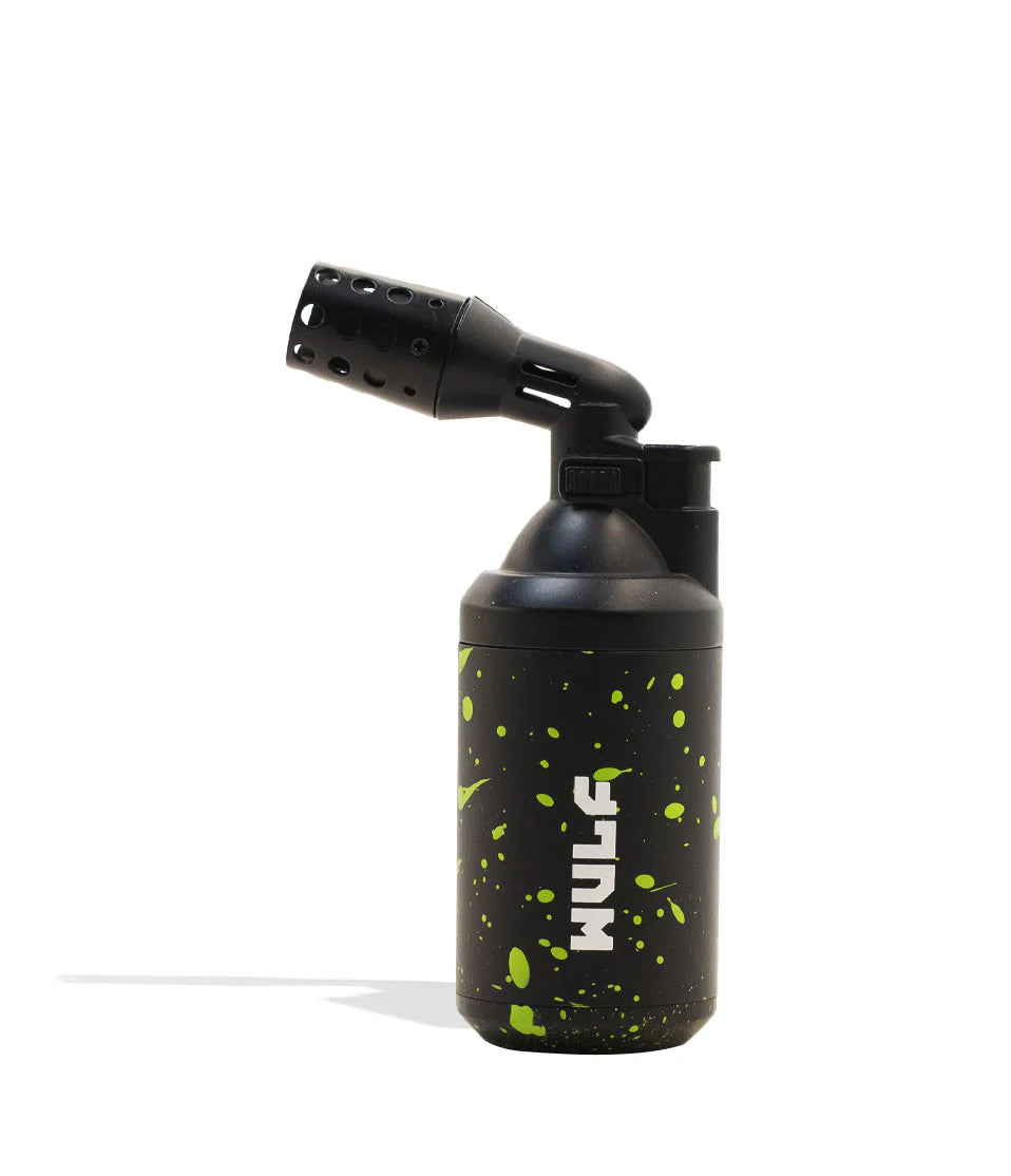 WULF ROAR BUTANE TORCH LIGHTER 5ml Tank BLACK GREEN SPLATTER