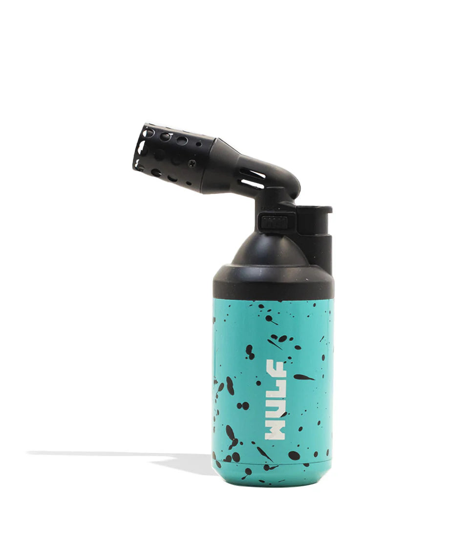 WULF ROAR BUTANE TORCH LIGHTER 5ml Tank TEAL BLACK SPLATTER