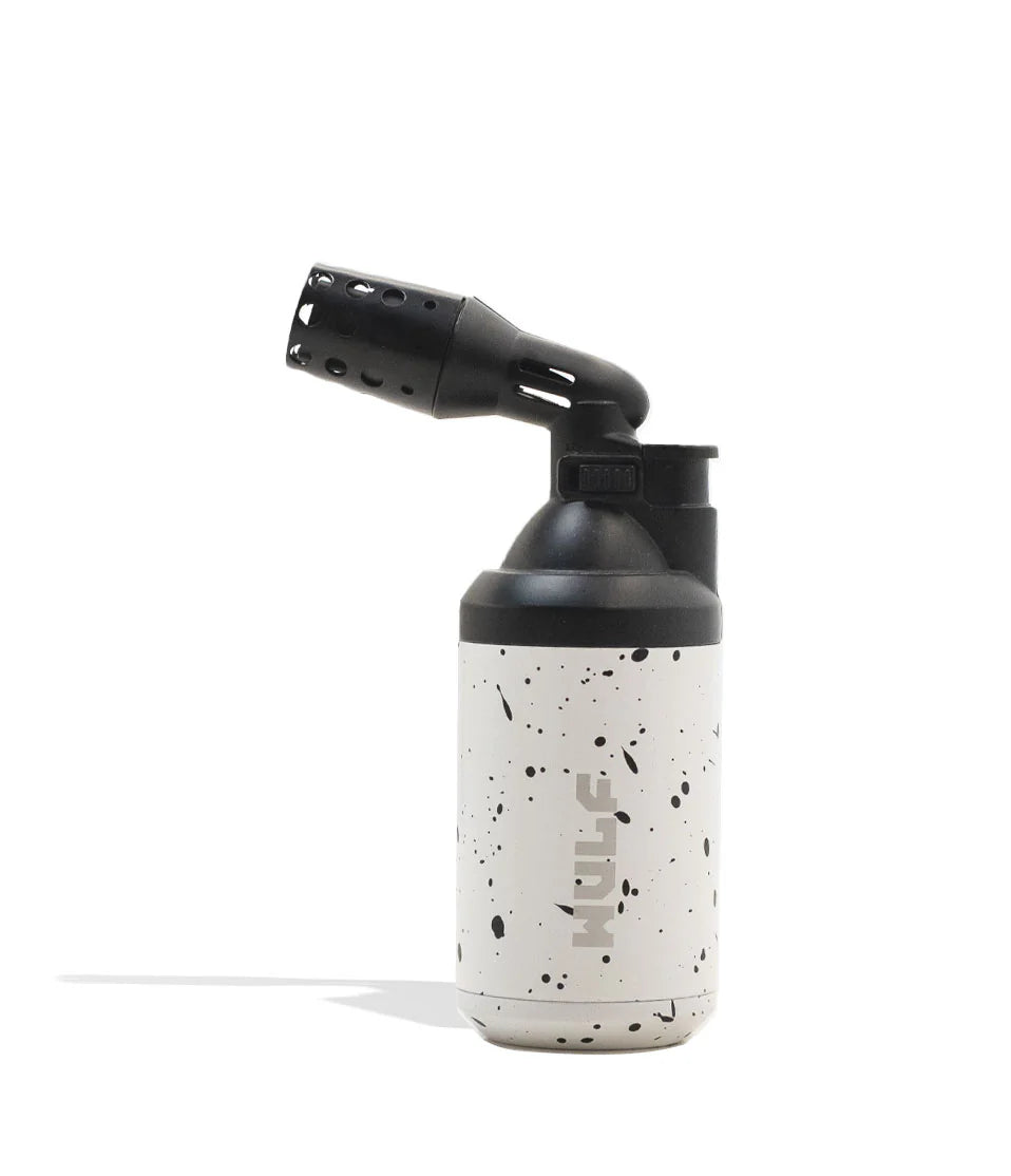 WULF ROAR BUTANE TORCH LIGHTER 5ml Tank WHITE BLACK SPLATTER