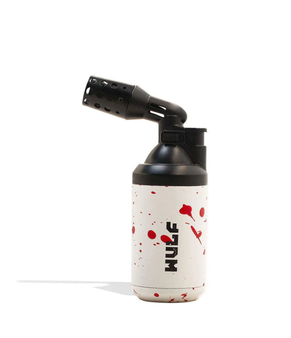 WULF ROAR BUTANE TORCH LIGHTER 5ml Tank WHITE RED SPLATTER